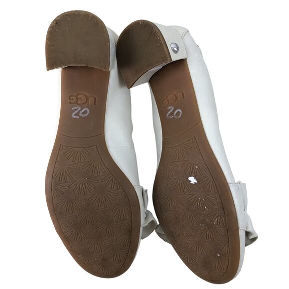 Ugg Fifi Pumps Heels Sz 8 Ruffle Ivory Coquette Preppy Light Academia Girly Twee - Picture 9 of 10